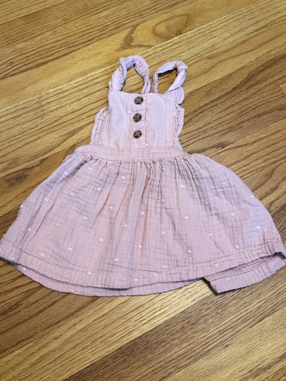 Pink Toddler Gauze Suspender Dress